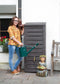 Kunststof Regenton Woody 230L - Houteffect - Muur model - DonkerBruin