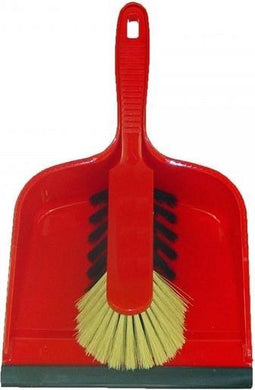 Kunststof Stoffer en Blik Rood