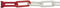 Kunststofketting rood-wit 6,0mm 25 meter