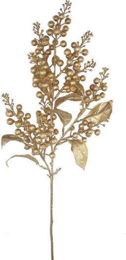 Kunsttak bessen goud, 65 cm