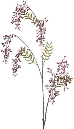 Kunsttak pepper berry hanging burgundy, 130 cm