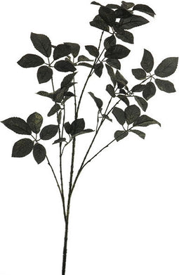 Kunsttak rose leaf spray oslo black w/gliter 120 cm