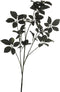 Kunsttak rose leaf spray oslo black w/gliter 120 cm