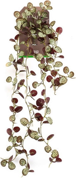 Kunsttak saxifraga hanging bush green/burgundy, 85 cm