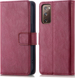iMoshion Hoesje Geschikt voor Samsung Galaxy S20 FE Hoesje Met Pasjeshouder - iMoshion Luxe Bookcase - donkerrood