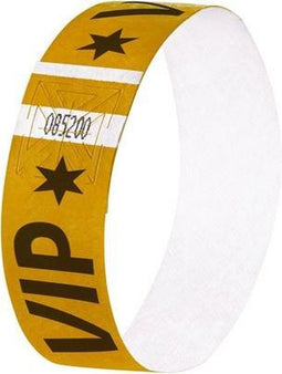 Sigel evenementenbandjes - super soft - 255x25mm - goud met VIP opdruk - 120 stuks- SI-EB217