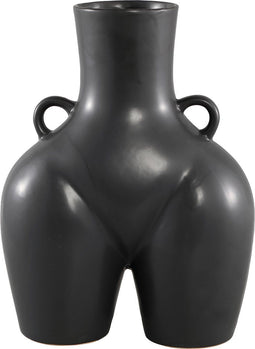 PTMD Casty Black ceramic pot woman hips shaped L