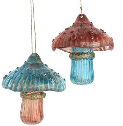 Kurt s adler - 3.6 inch Plastic Teal & Desert Rose Mushroom Orn 2...