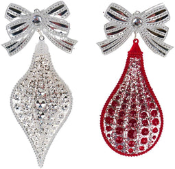 Kurt s adler - 6.2 inch Drop With Bow Orna X 2. 5x5x10 cm kerstor...