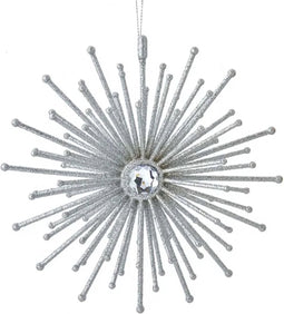 Kurt s. Adler - 7.25 inch Plstc Silv Ray Snowflake Orn kerstbal