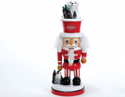 Kurt S. Adler Coca Cola notenkraker met ijsbeer in hoed. Hoogte: 38cm