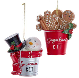 Kurt s adler - Ornament plastic sneeuwman en pop l9cm