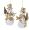 Kurt s adler - Ornament plastic sneeuwpop goud wit l11cm