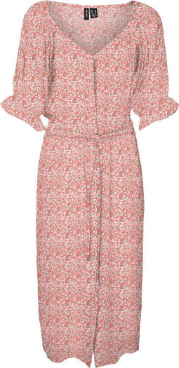 VERO MODA VMRANI - Blousejurk - V-Hals 2/4 mouwen met riem - Maat S
