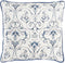 Kussen DKD Home Decor Blauw Wit Vierkant Blommor Neoklassiek 45 x 10 x 45 cm