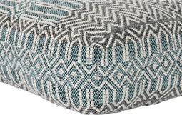 Kussen DKD Home Decor Voor op de grond Strepen Blauw Polyester Katoen Munt Aluminium Wit Groen (60 x 60 x 25 cm)