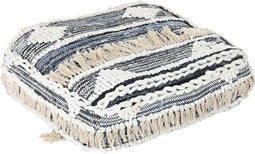 Kussen DKD Home Decor Zwart Voor op de grond Strepen Polyester Katoen (60 x 60 x 25 cm)
