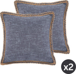 Kussen (gevuld) HESSIAN, SET/2, 45x45cm, blauw