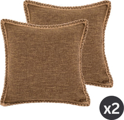 Kussen (gevuld) HESSIAN, SET/2, 45x45cm, camel