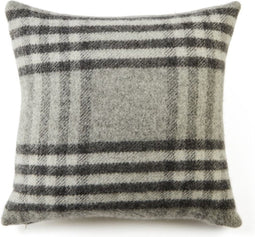 Kussen Grote Ruit Grijs (Hex Check Charcoal) - Nieuw Wol - 50x50 - Tweedmill UK