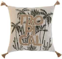 Kussen Home ESPRIT Beige Natuurlijk Tropisch Boho 45 x 5 x 45 cm