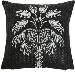 Kussen Home ESPRIT Wit Zwart Palmboom 42 x 15 x 42 cm