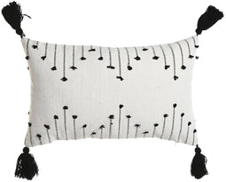 Kussen Home ESPRIT Wit Zwart Ruiten 50 x 15 x 30 cm