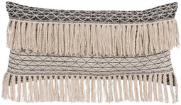 Kussen Katoen Zwart Beige 30 x 60 cm