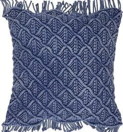 Kussen Macrame Blue