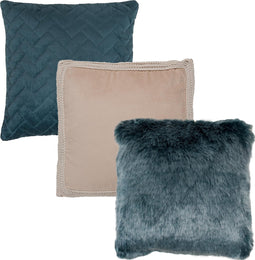 Kussen Set van 3 - Tess Petrol, Jill Pearl en Donsie Blue