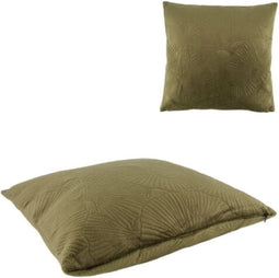 kussen velvet flowers 45x45x8 cm - groen | Meubelplaats