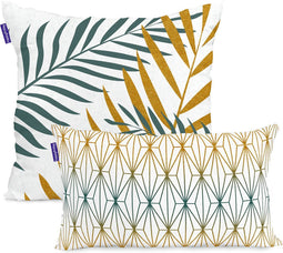 Kussenhoes HappyFriday Blanc Foliage mint Multicolour 2 Onderdelen