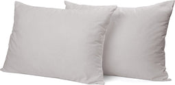 Kussensloop Hotelsluiting flanel - Kussenslopen 60x70 Set Van 2 - Licht grijs