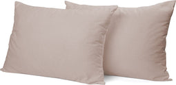 Kussensloop Hotelsluiting flanel - Kussenslopen 60x70 Set Van 2 - Taupe