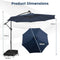 Coast Zweefparasol met LED verlichting - Inclusief zandzakken - Ø3m - Blauw
