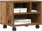 vidaXL - Printerstandaard - met - wielen - Oud - Hout - 41x32x33,5 - cm