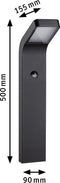 Paulmann Kulma Padverlichting - Bewegingsmelder - zeewater bestendig - IP44 - 3000K - 500lm - Antraciet - Aluminium