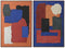 Schilderij Home ESPRIT Abstract Stads 80 x 4,5 x 120 cm (2 Stuks)