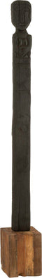 J-Line decoratie Standbeeld Kuru - hout - zwart/naturel