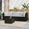 vidaXL - 4-delige - Loungeset - met - kussens - poly - rattan - zwart