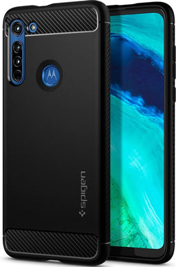 Spigen Moto G8 - Rugged Armor - Schokabsorberend - Zwart