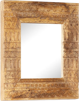 vidaXL - Spiegel - handgesneden - 50x50x2,5 - cm - massief - mangohout