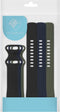 iMoshion Siliconen bandje Multipack voor Fitbit Versa 4 / 3 / Sense (2) - Zwart / Groen / Blauw