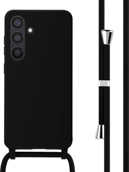 imoshion Hoesje Geschikt voor Samsung Galaxy S24 Hoesje Met Koord - imoshion Siliconen hoesje met koord - Zwart