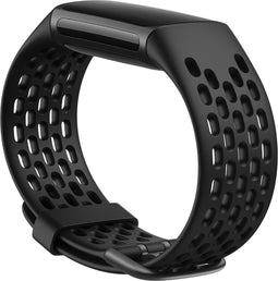 Fitbit Charge 5 + 6 - Bandje - Siliconen - Zwart - Maat S (140 tot 180mm)