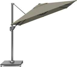 Platinum Sun & Shade – Zweefparasol – Voyager T¹ - 250x250cm – Taupe – Kantelbaar – 360° Draaibaar – 96% UV protectie