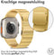 Selencia Bandje Geschikt voor Stalen magnetisch bandje voor de Apple Watch Bandje Series 1 / 2 / 3 / 4 / 5 / 6 / 7 / 8 / 9 / SE / Ultra (2) - 42 / 44 / 45 / 49 mm - Selencia Stalen band - goud