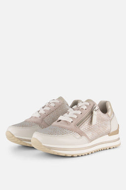 Gabor 528 - Lage sneakers - Rits- en vetersluiting - Beige