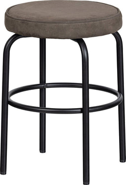 WOOOD Exclusive Tris Kruk - Leer - Zwart/ Bruin - 45x38x38