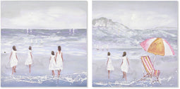 Schilderij Home ESPRIT Kinderen 80 x 3 x 80 cm (2 Stuks)